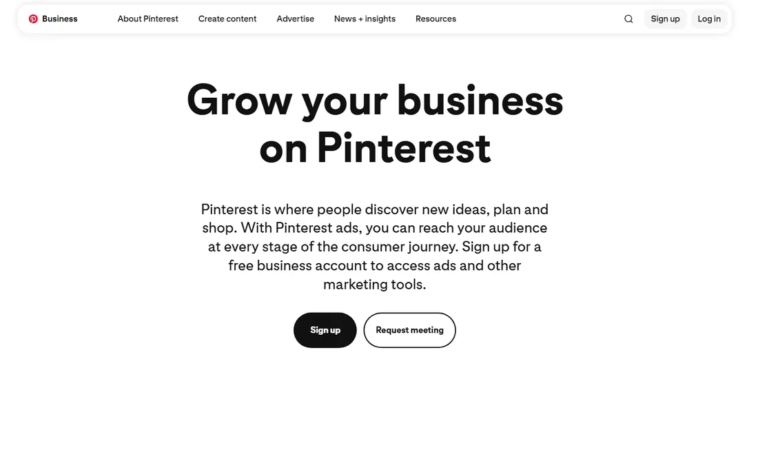 Pinterest homepage