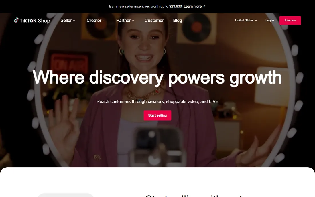 TikTok Shop homepage