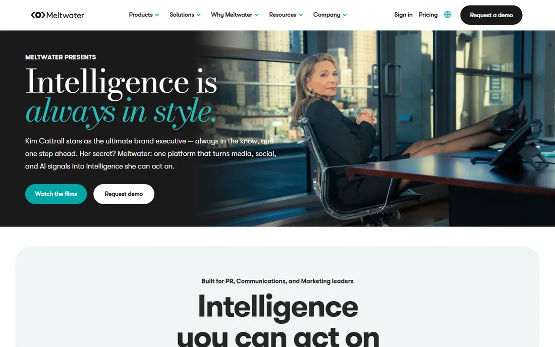 Meltwater homepage