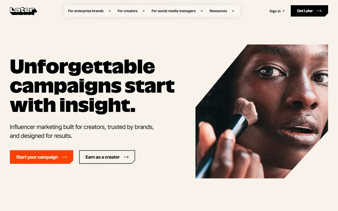 Later homepage