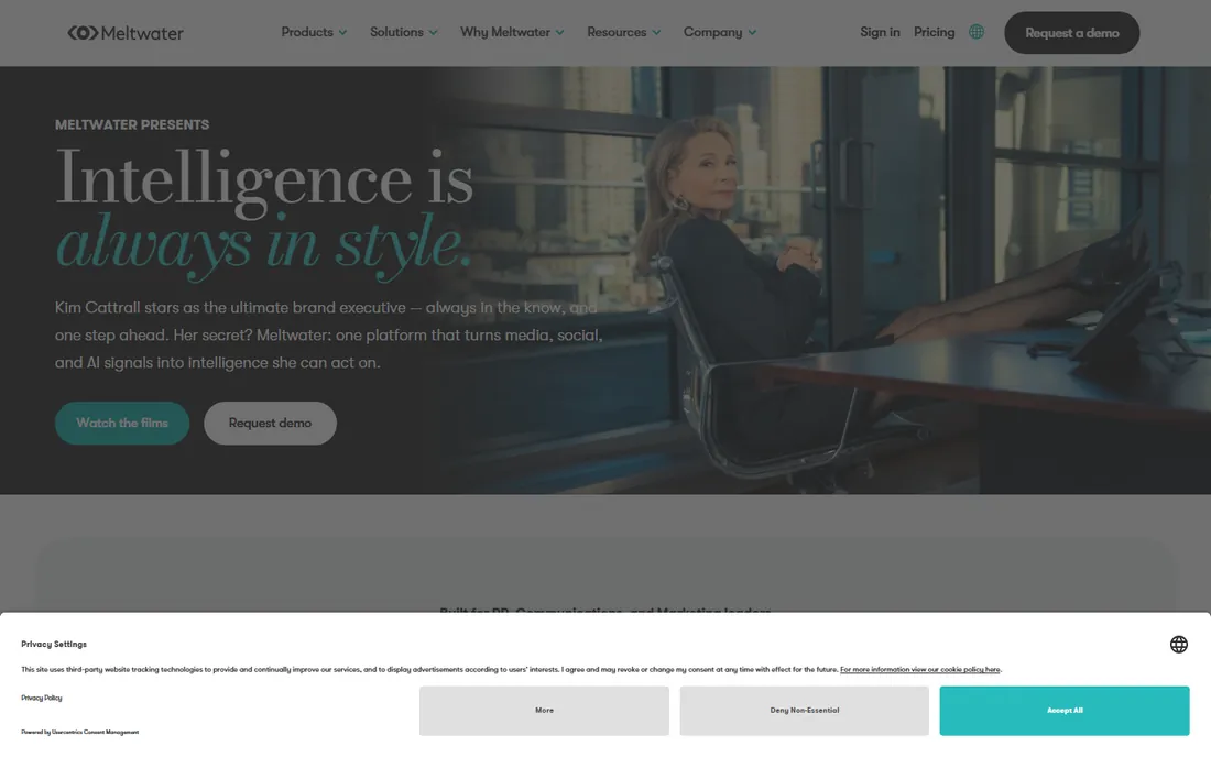 Meltwater homepage
