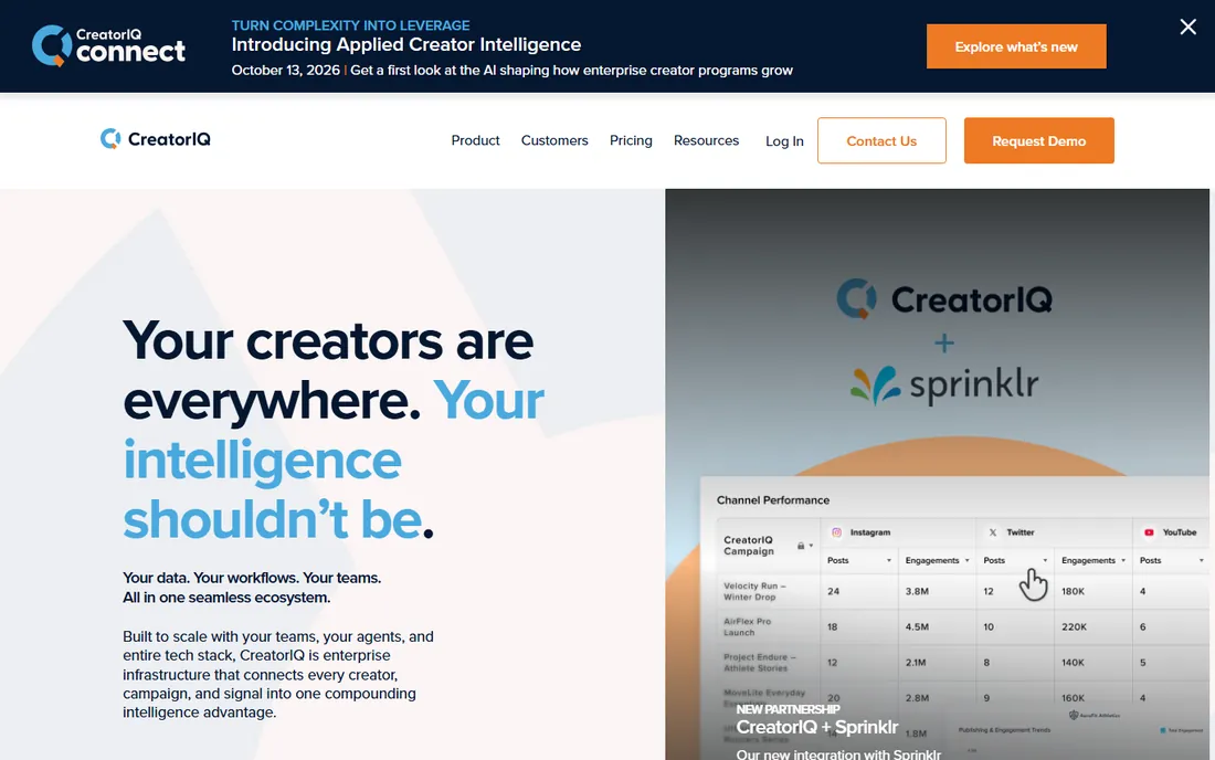 CreatorIQ homepage