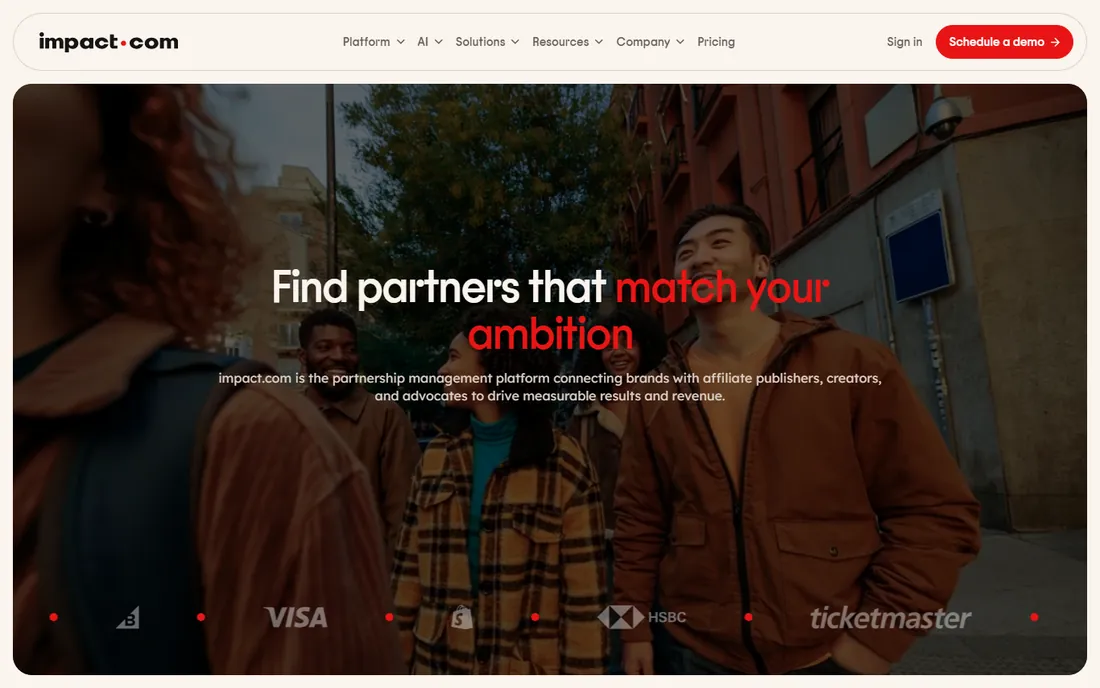 impact.com homepage