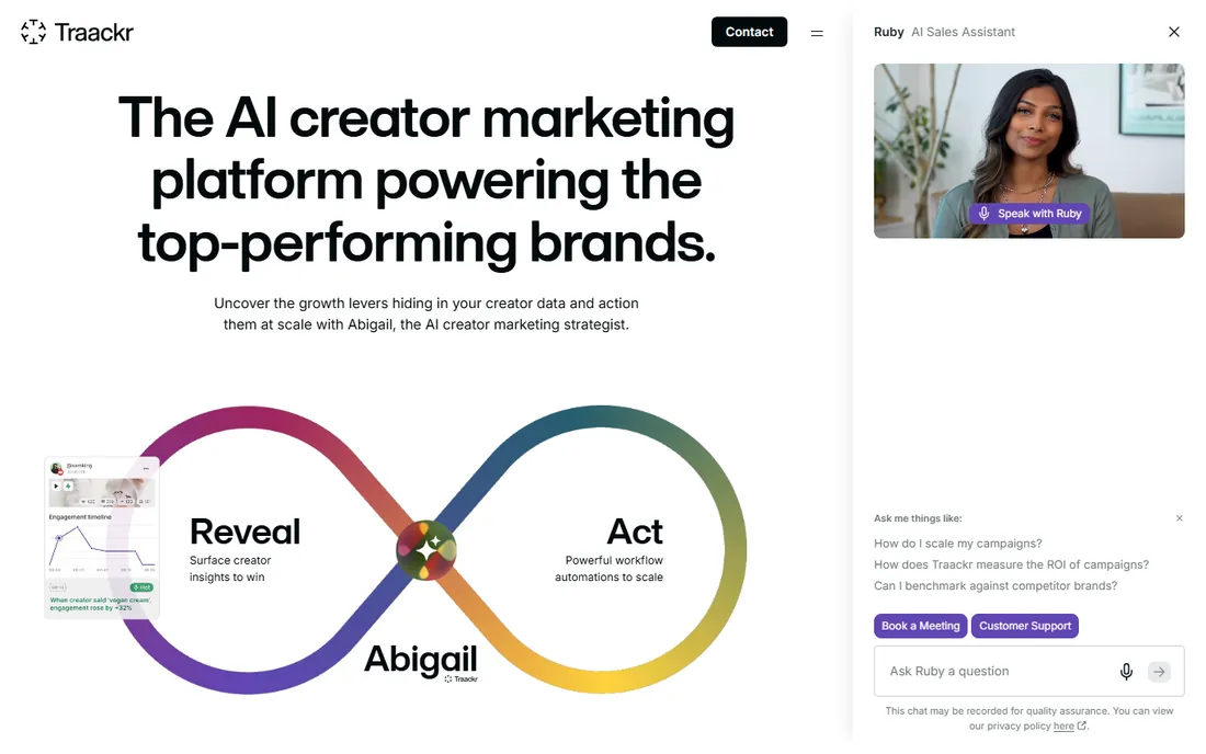 Traackr homepage