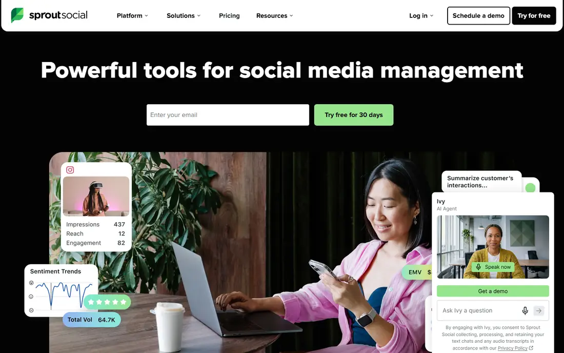 Sprout Social homepage
