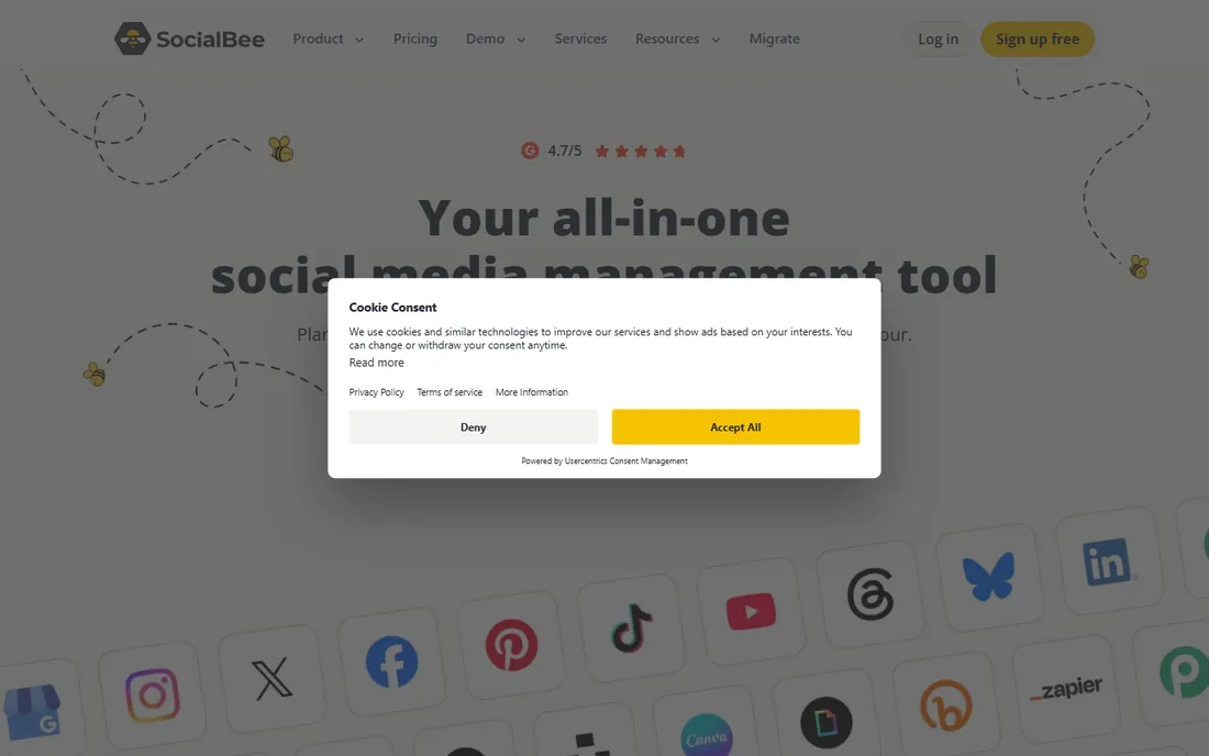 SocialBee homepage