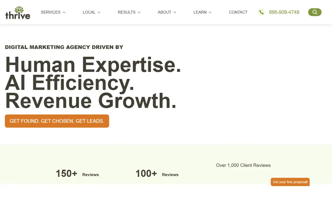 Thrive Agency homepage