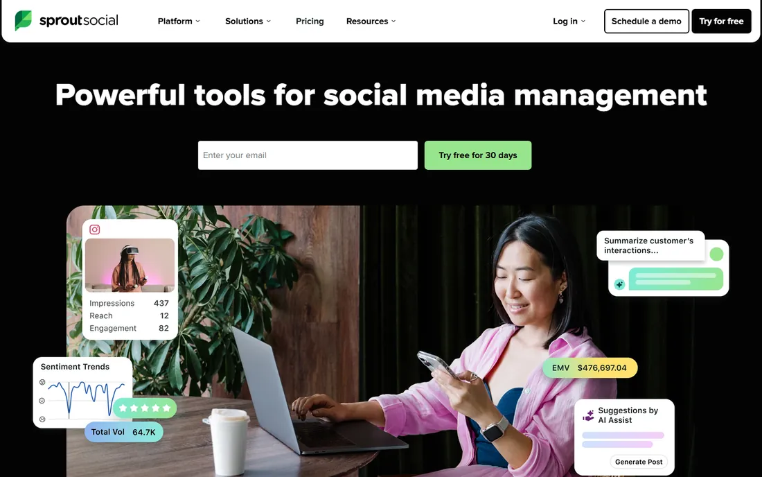 Sprout Social homepage