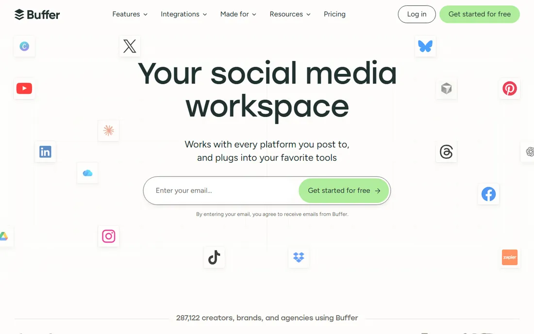 Buffer homepage