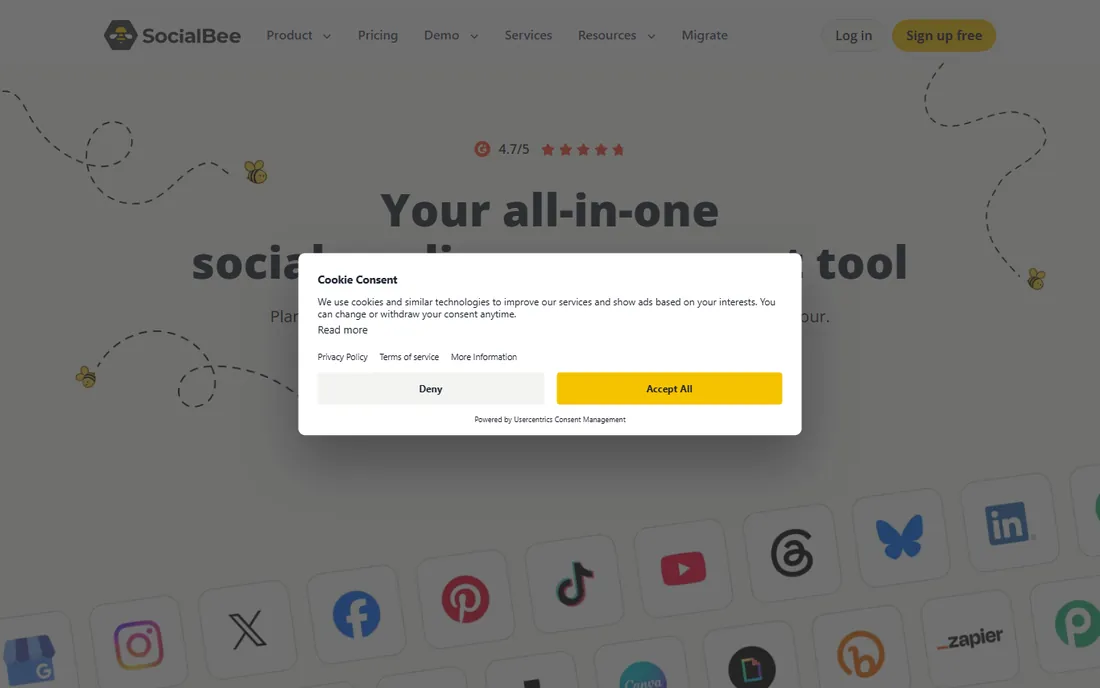 SocialBee homepage