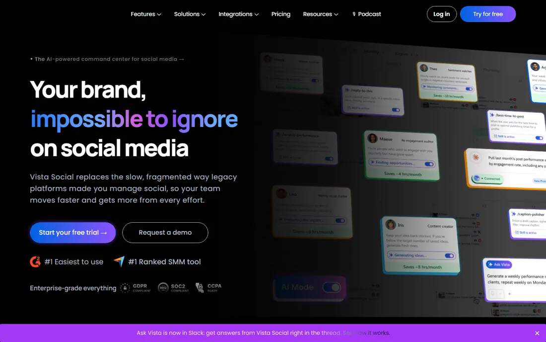 Vista Social homepage