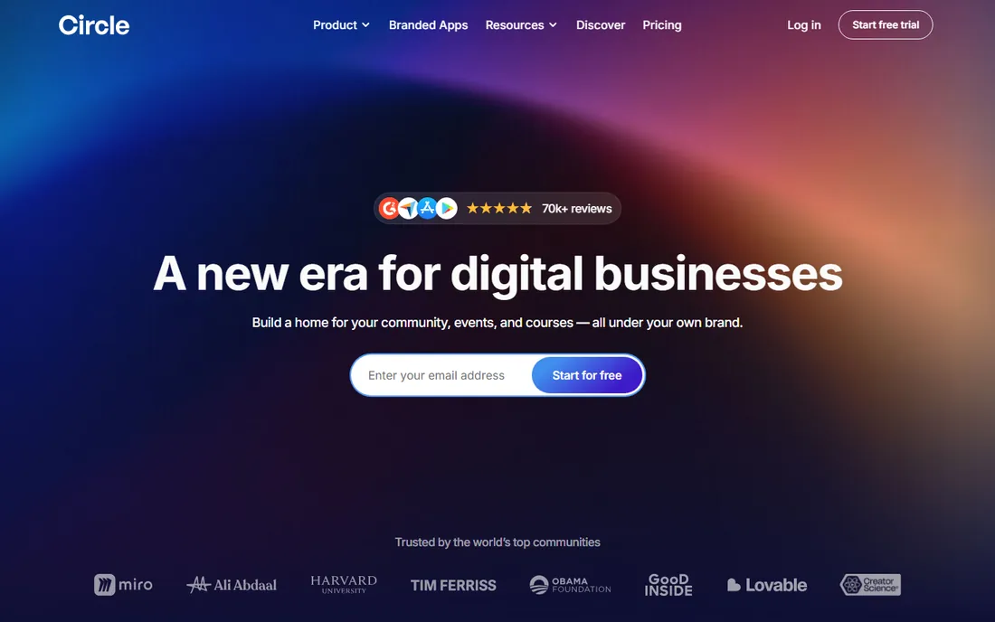 Circle homepage