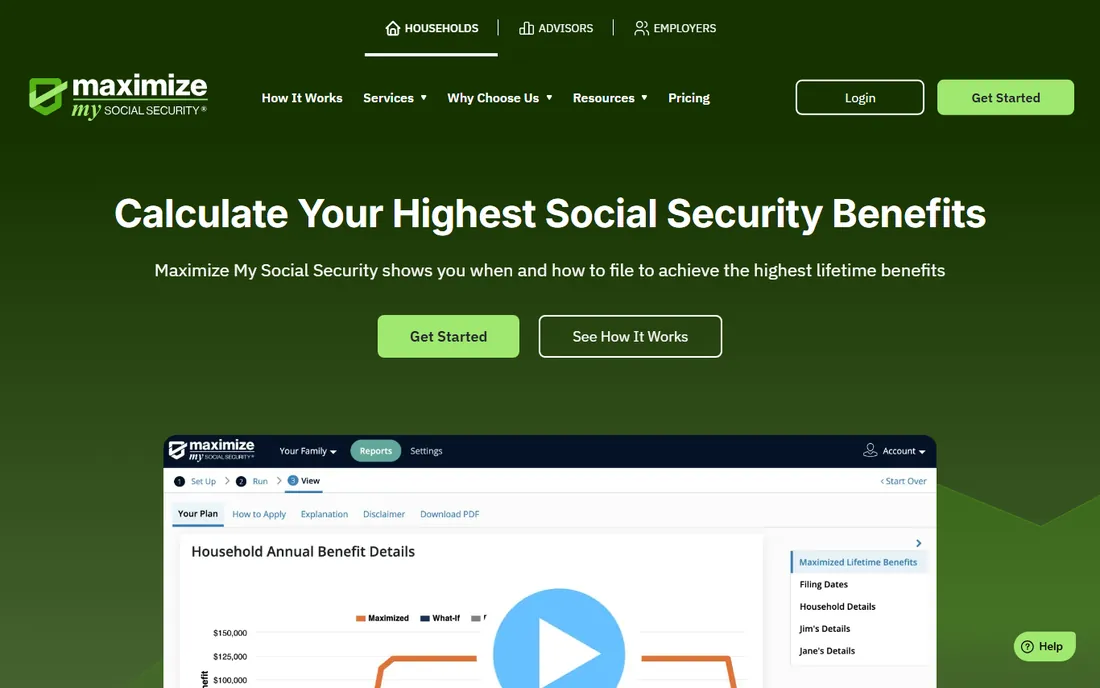Maximize My Social Security homepage