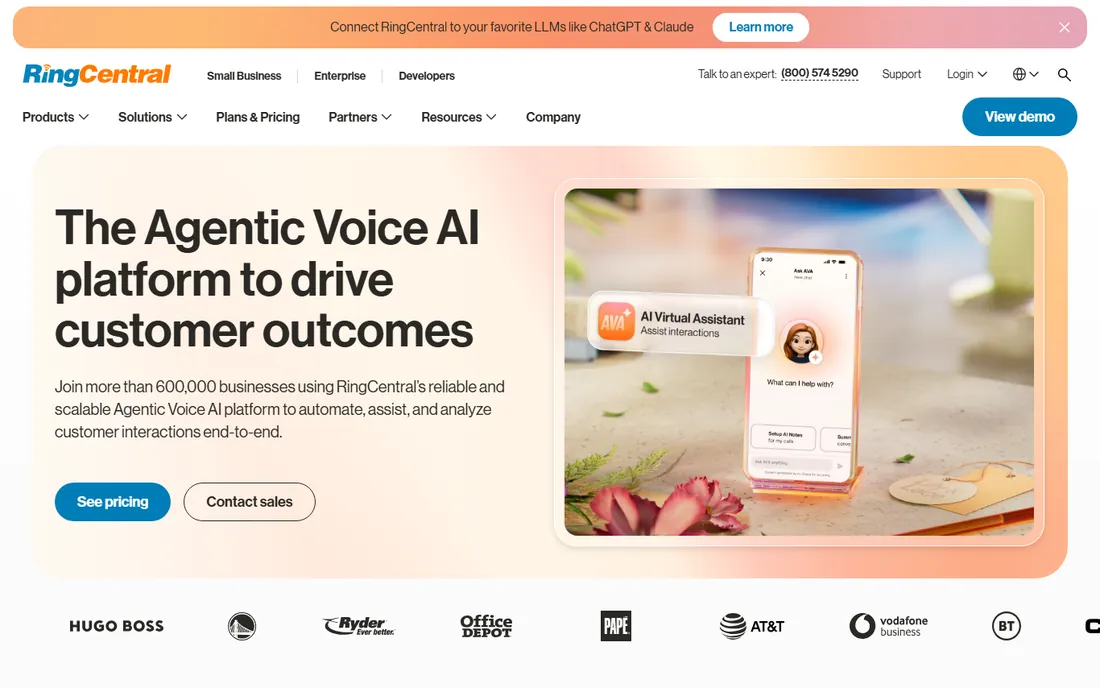 RingCentral homepage