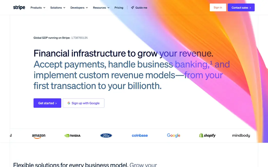 Stripe homepage
