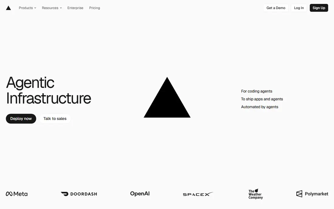 Vercel homepage