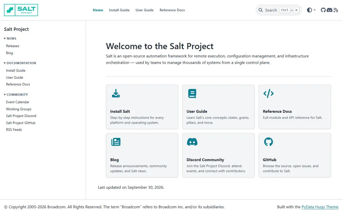 Salt homepage