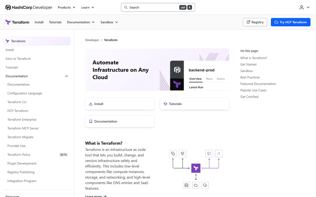 Terraform homepage