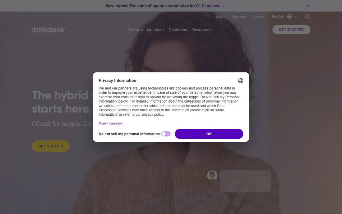 Talkdesk homepage