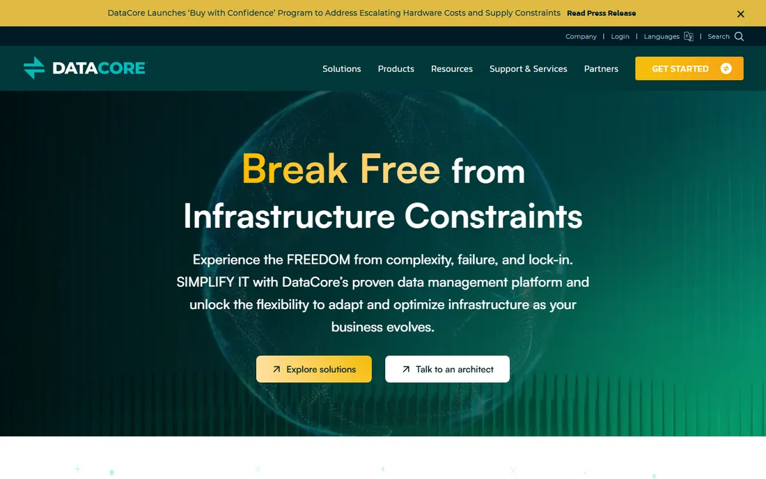 DataCore homepage