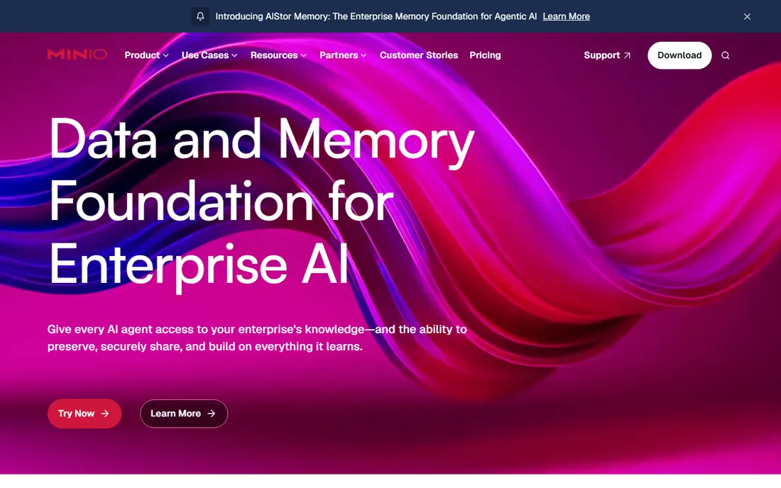 MinIO homepage
