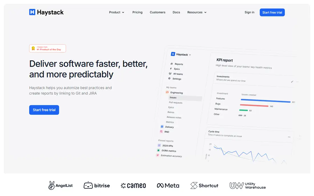 Haystack homepage
