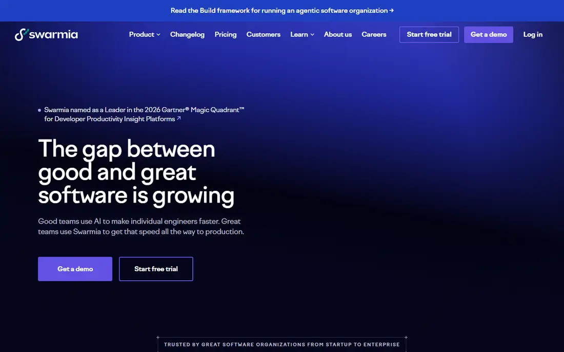 Swarmia homepage