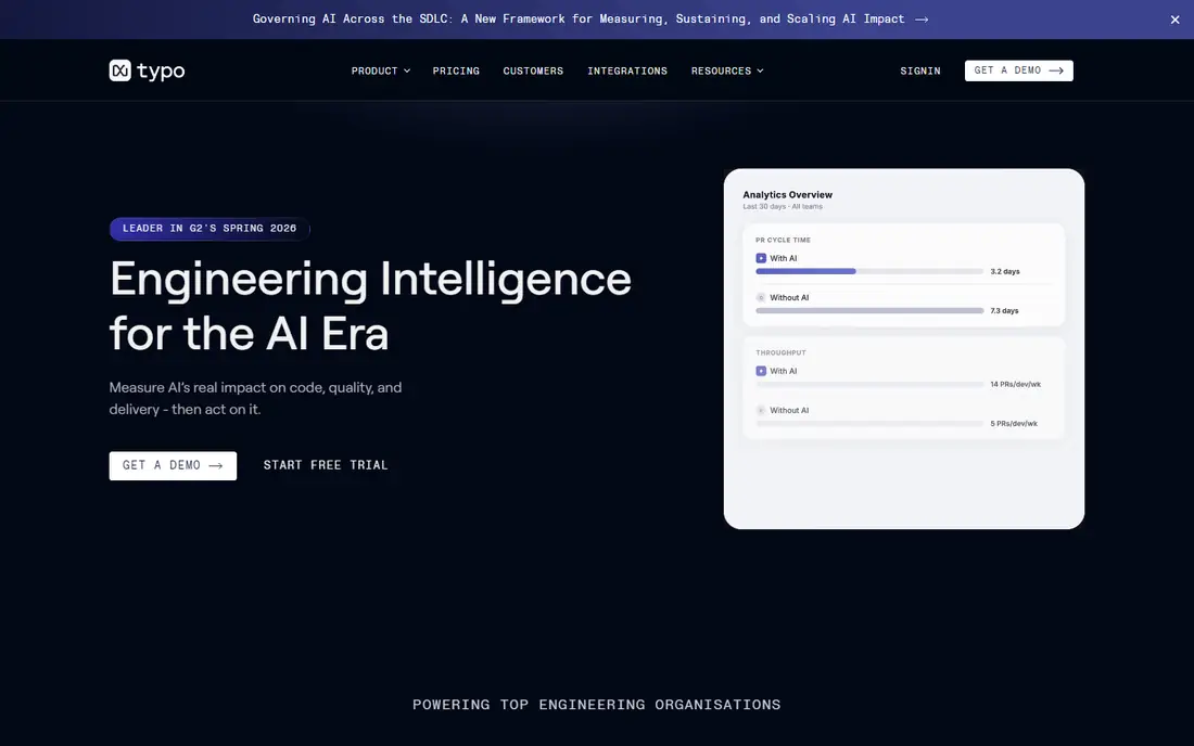Typo homepage