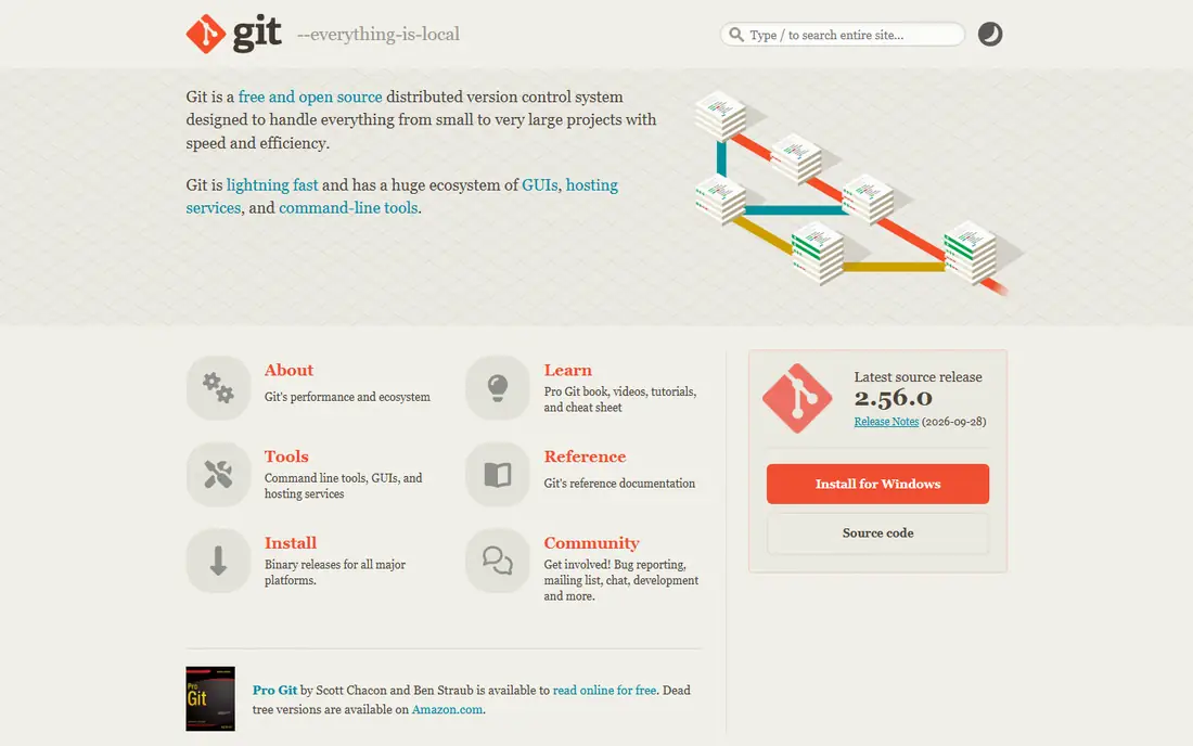 Git version control homepage