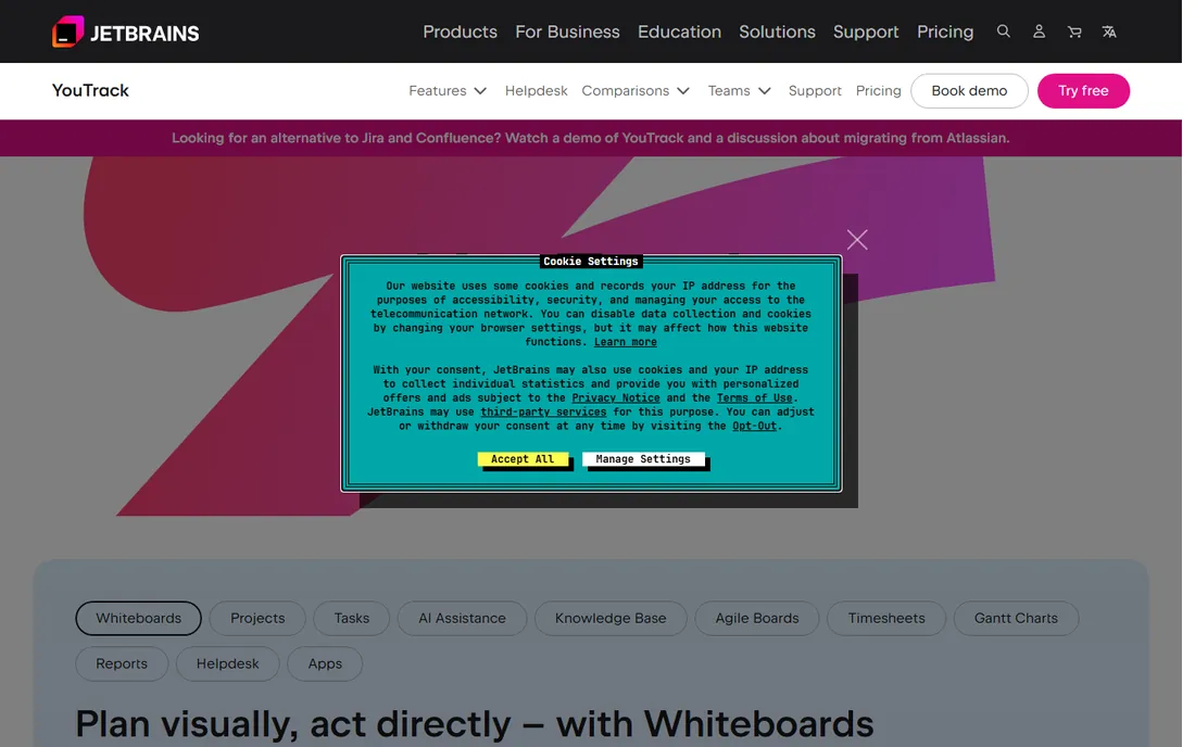 YouTrack homepage