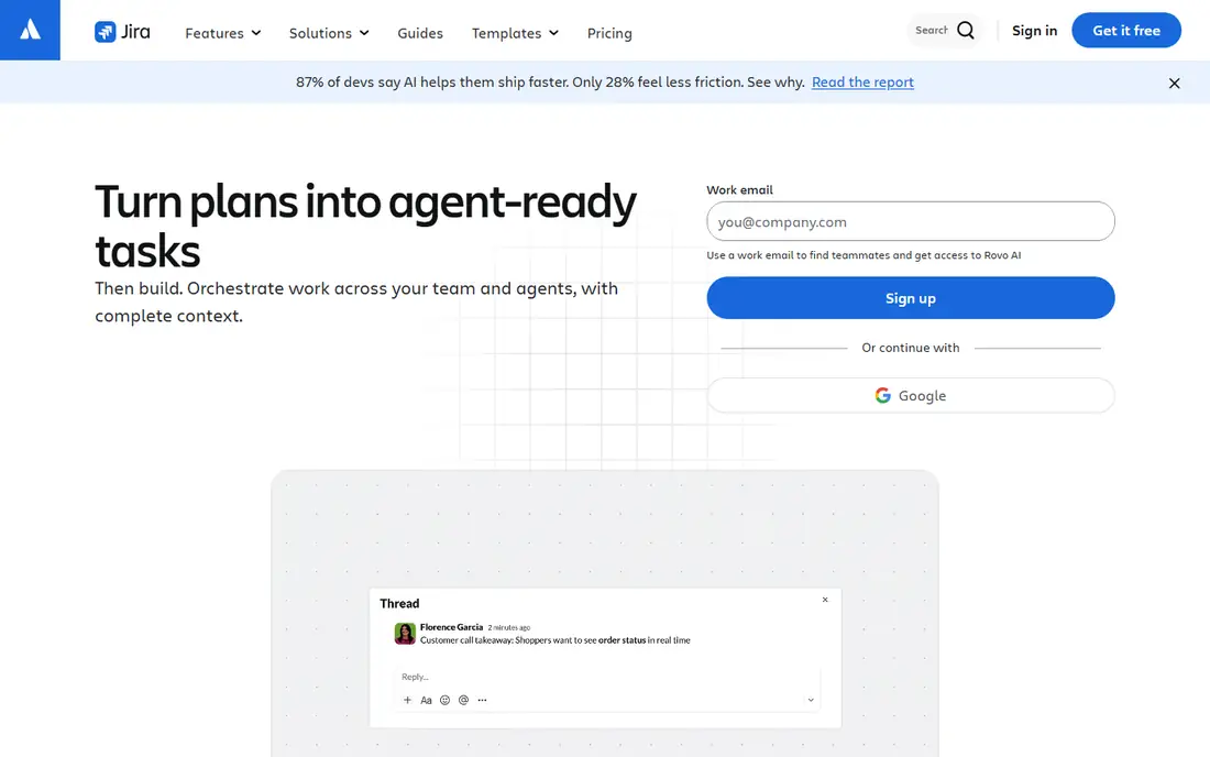 Jira homepage