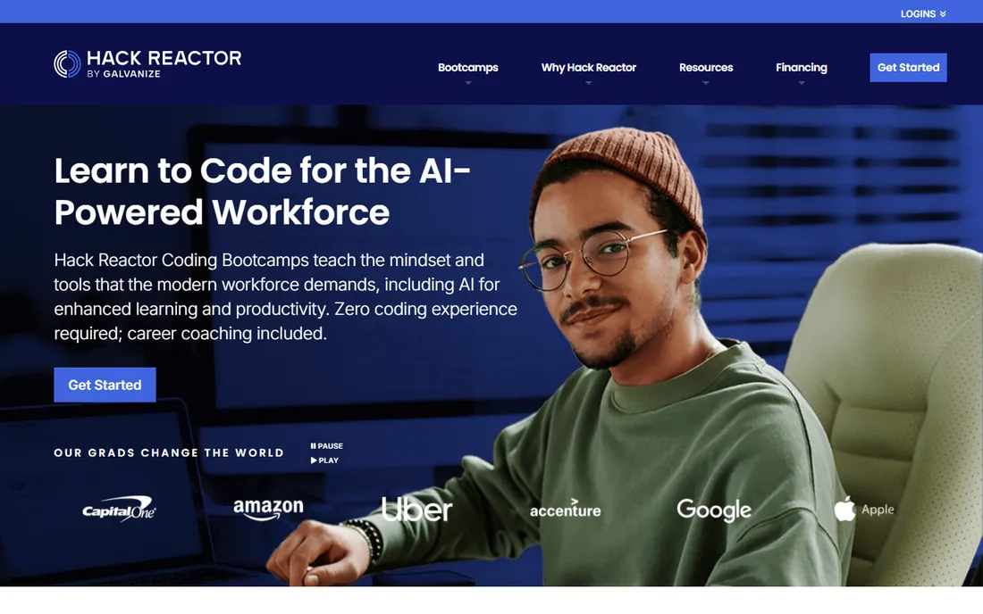 Hack Reactor (Galvanize) homepage