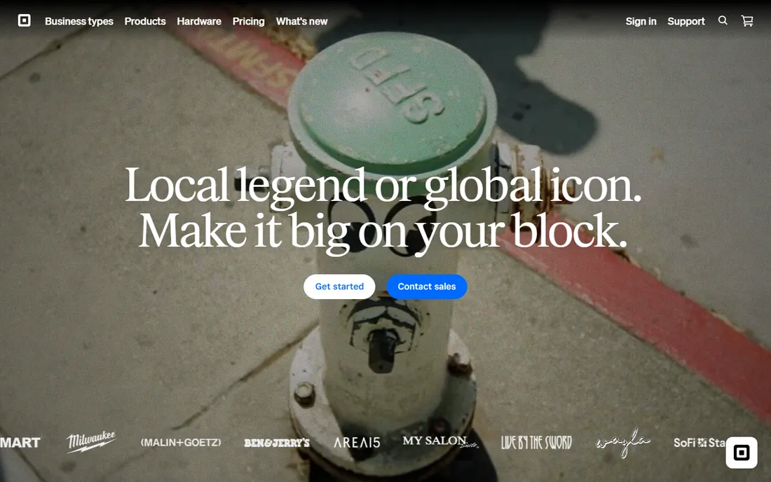 Square homepage