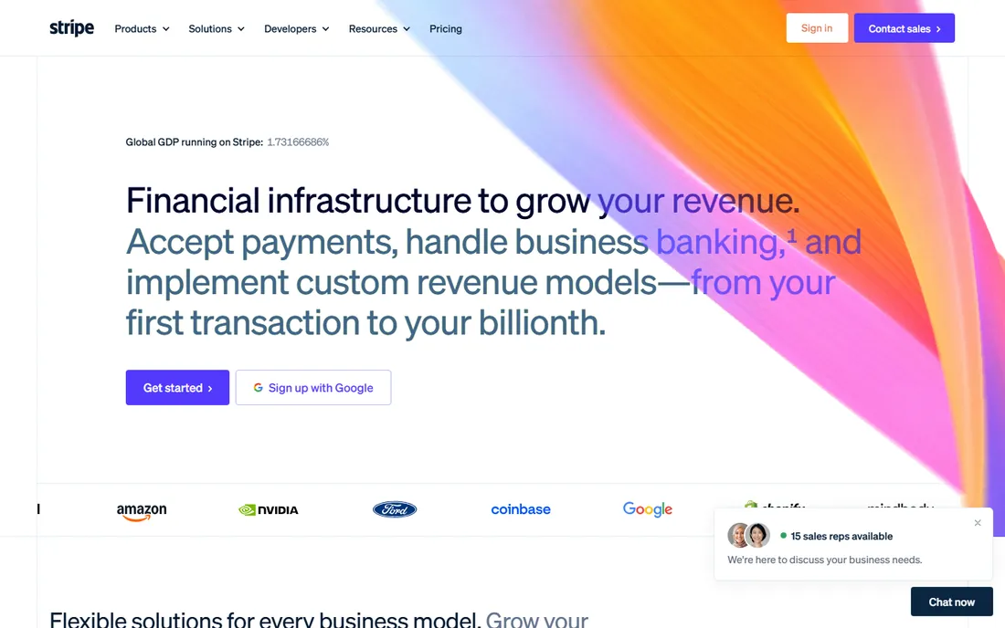 Stripe homepage