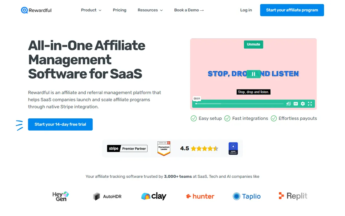 Rewardful homepage