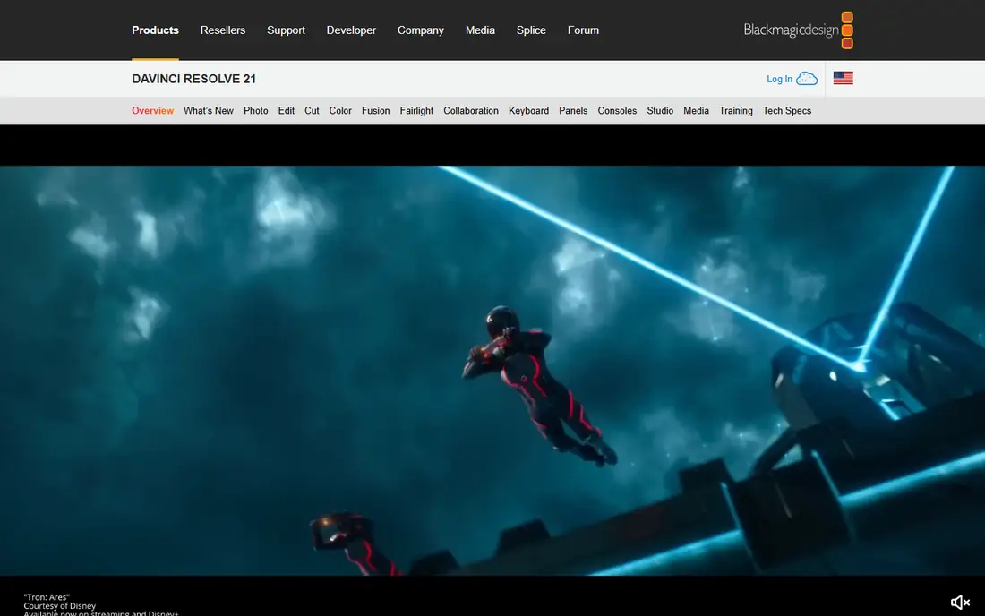 DaVinci Resolve homepage