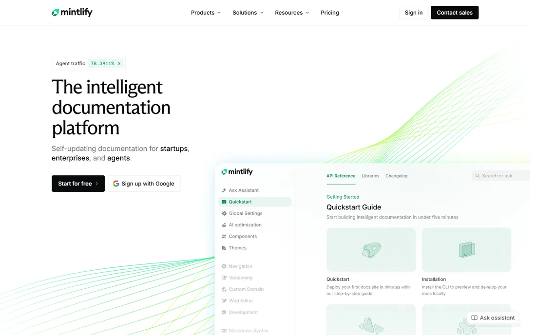 Mintlify homepage