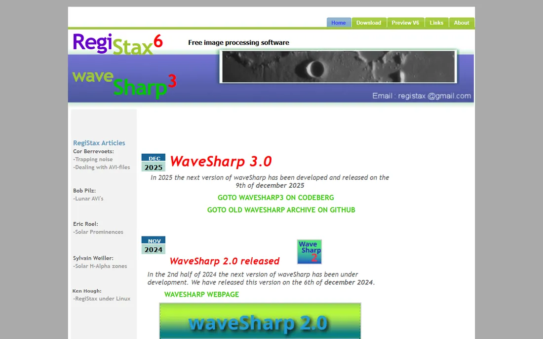 RegiStax homepage