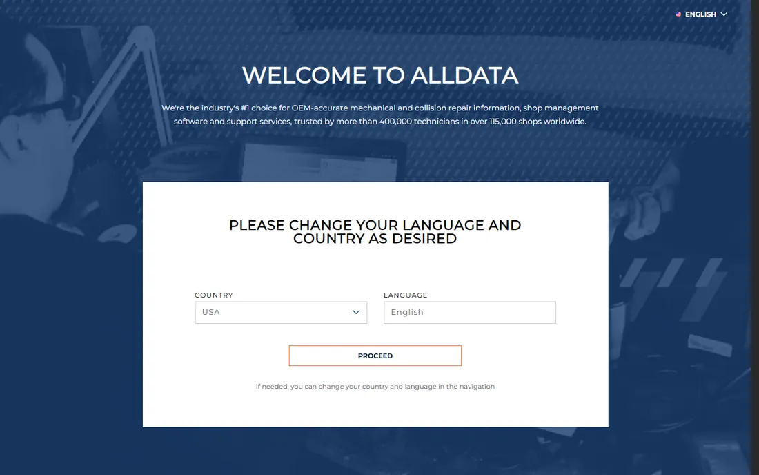 ALLDATA homepage