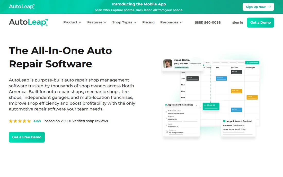 AutoLeap homepage