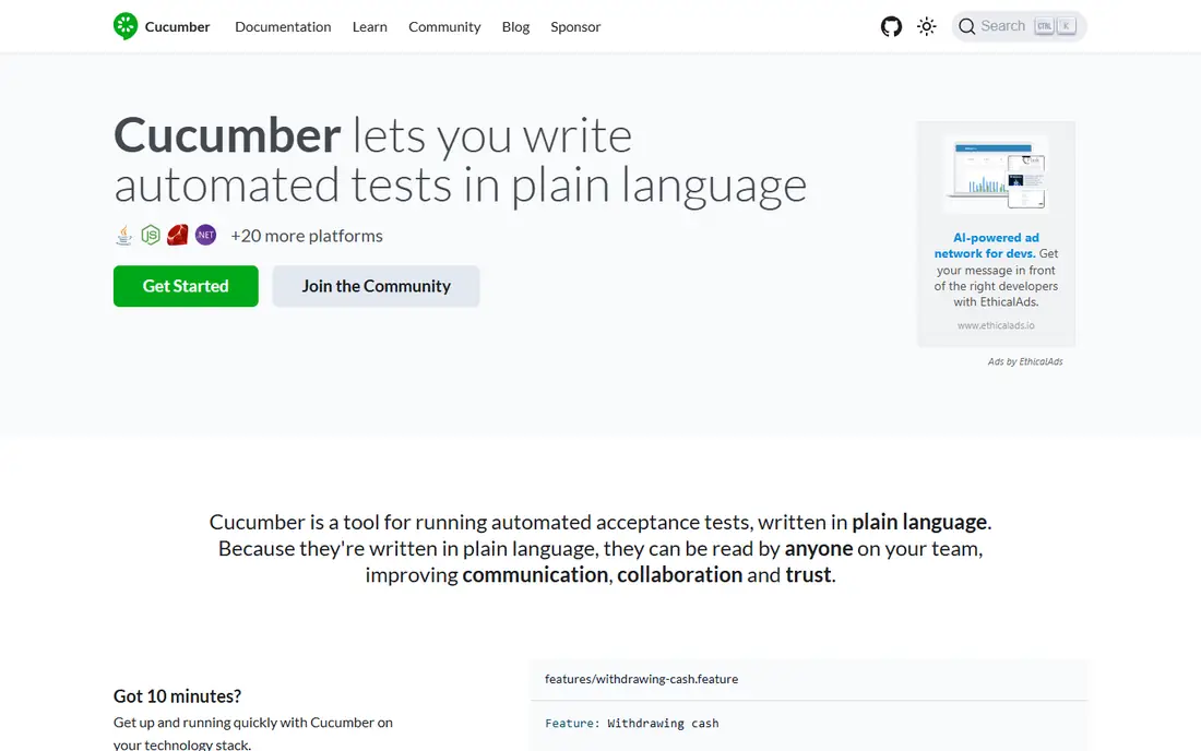 Cucumber homepage