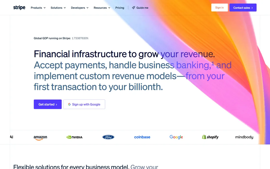 Stripe homepage