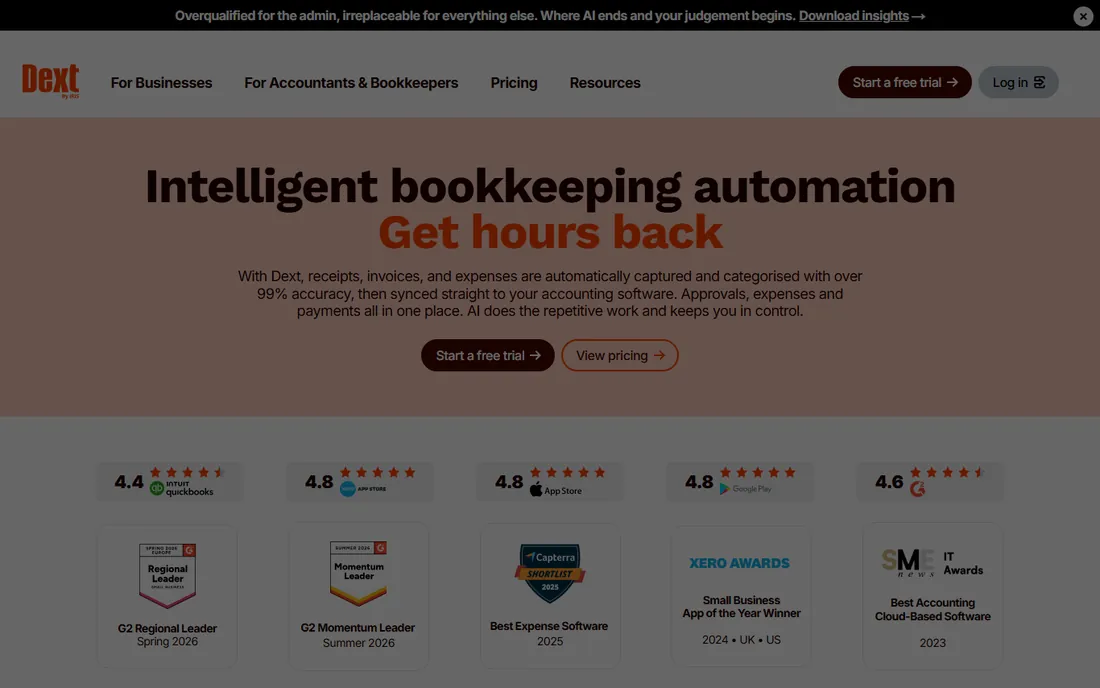 Dext homepage