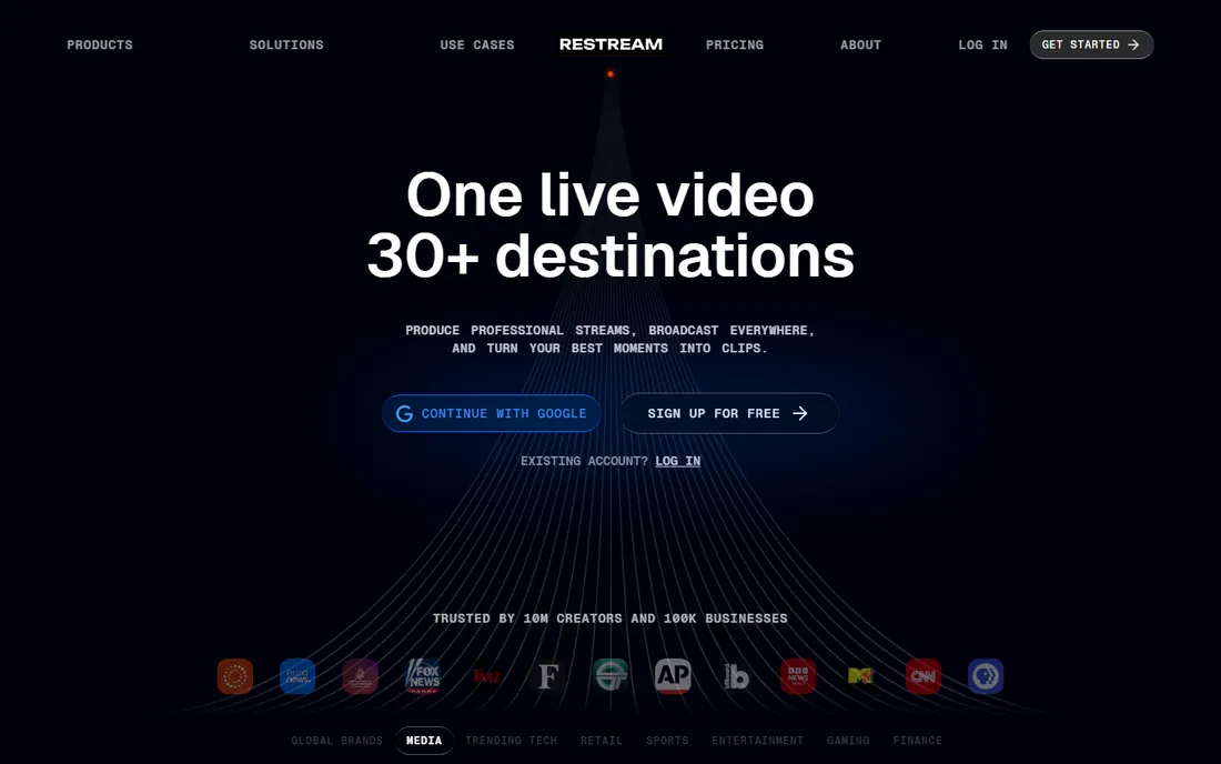 Restream homepage