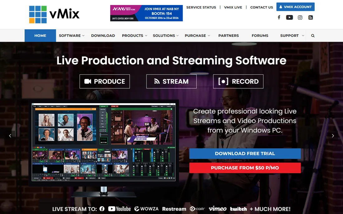vMix homepage