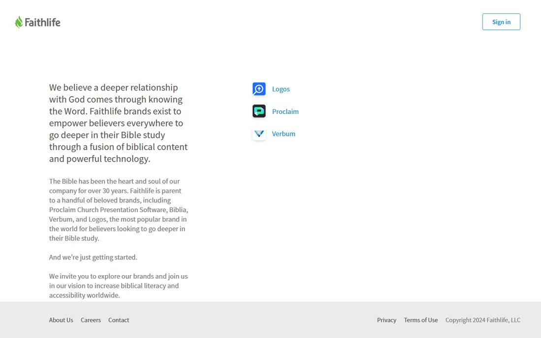 Faithlife Proclaim homepage