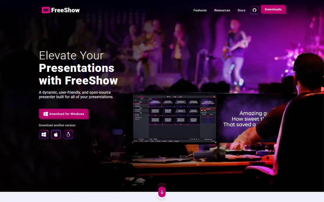 FreeShow homepage