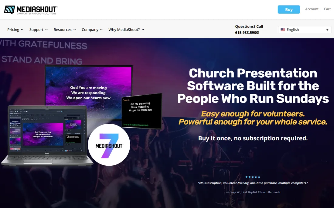 MediaShout homepage