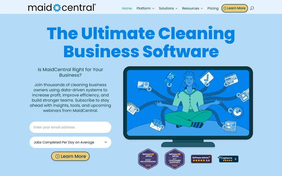 MaidCentral homepage