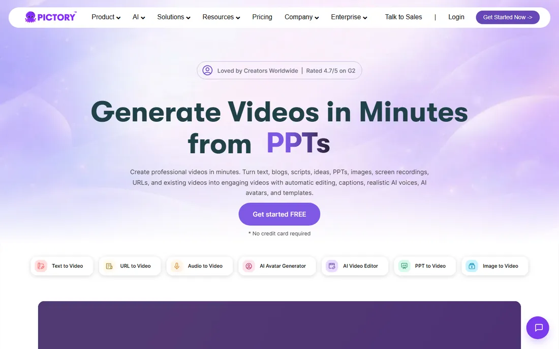 Pictory homepage